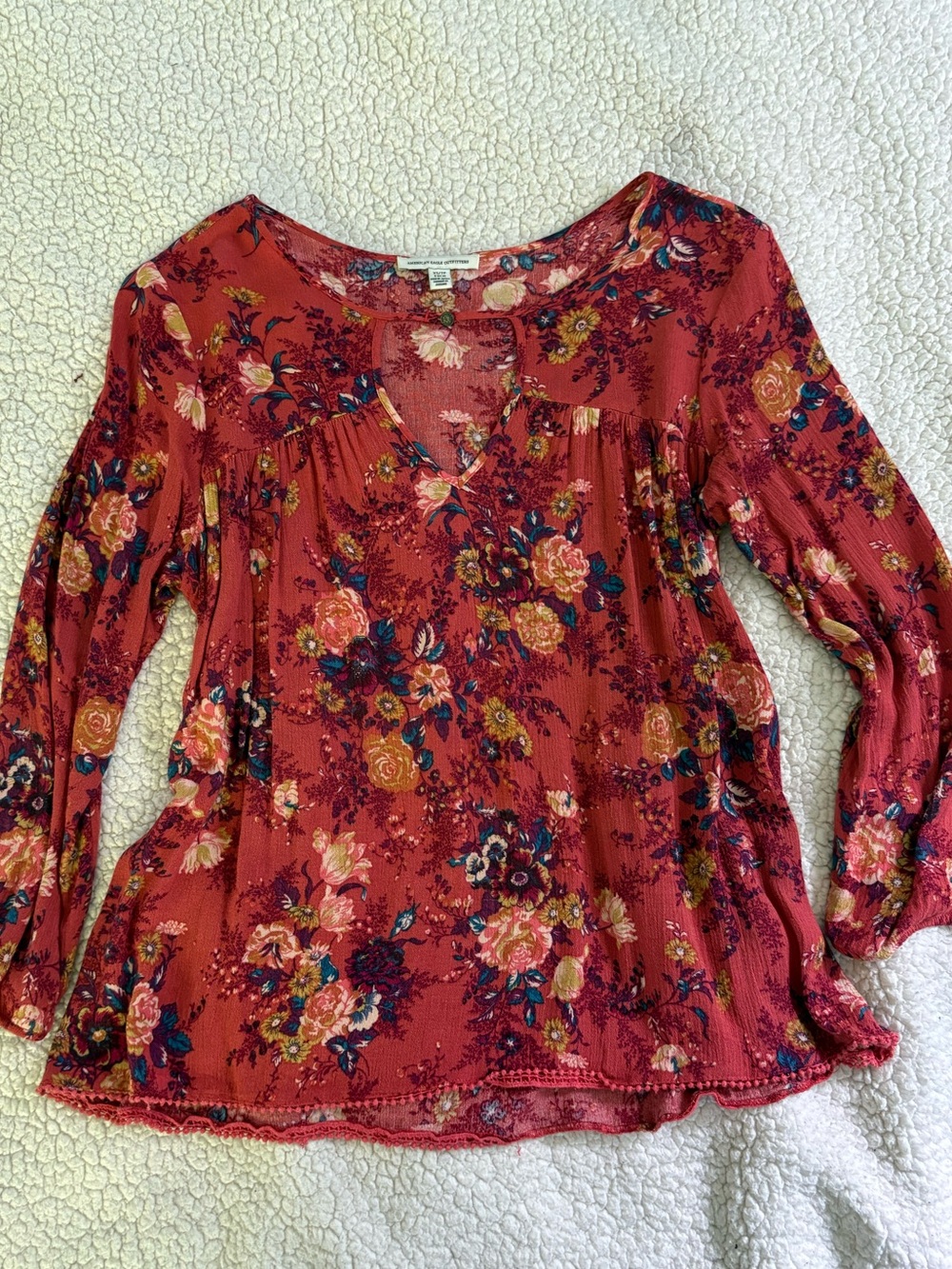 American Eagle Pink Floral Blouse sz xsmall